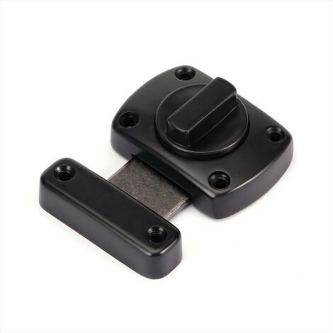 BEBUSINGOTO Cerradura de puerta de acero inoxidable con pestillo giratorio, compatible con diversas puertas, color negro (grande)