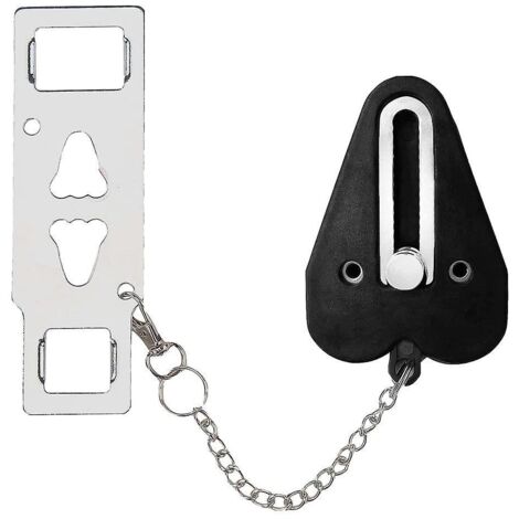 BEBUSINGOTO Cerradura de puerta portátil de doble orificio, cerradura de seguridad para puerta de viaje