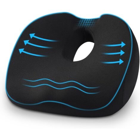 BEBUSINGOTO Cojín ortopédico - Cojín ergonómico antiescaras para glúteos de espuma viscoelástica con abertura en forma de U para aliviar el coxis