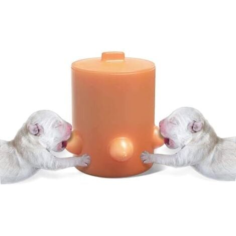 BEBUSINGOTO Comedero de silicona para cachorros, con 5 tetinas, tazón para lactancia, dispositivo biónico de autoalimentación para bebés, cachorros, gatos y perros.
