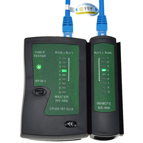 BEBUSINGOTO Comprobador de cables de red RJ11 RJ12 RJ45 Comprobador de cables de red ISDN Comprobador de cables de conexión - Negro