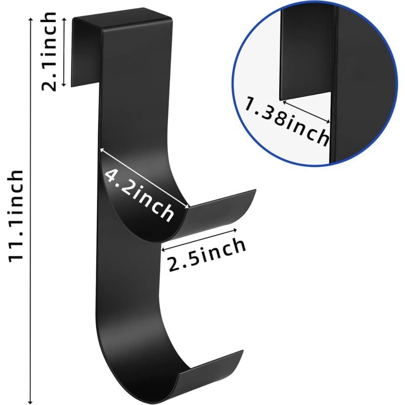 Image of Bebusingoto - Confezione da 2 ganci per recinzione per piscina per attrezzature da piscina - Ganci per recinzione resistenti neri per pali da piscina