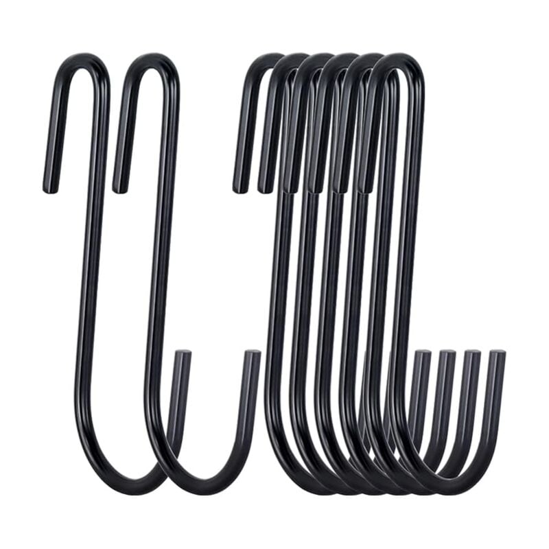 Image of Confezione da 30 ganci a s resistenti da 3 pollici, presina nera, ganci a s per utensili da cucina, cucchiai, padelle, pentole e padelle, posate,