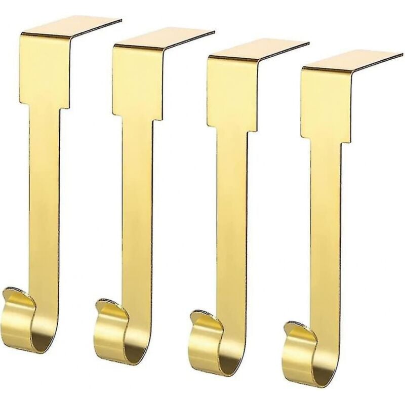 Image of Bebusingoto - Confezione da 4 porta calze di Natale per camino, porta calze di Natale in metallo con rivestimento antiscivolo, gancio per calze di