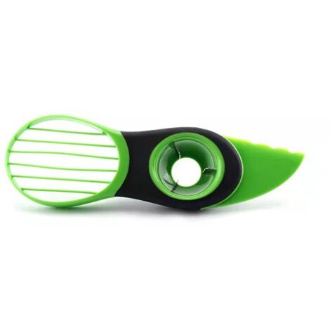 BEBUSINGOTO Cortador de aguacate 3 en 1, cuchillo para cortar aguacate, cuchillo para pelar aguacate, utensilios de cocina para deshuesar manteca de karité, máquina para pelar frutas