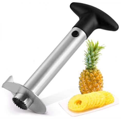 BEBUSINGOTO Cortador de piña, pelador de piña de acero inoxidable, herramienta de cocina con hoja afilada para cortar rodajas de fruta en cubos.