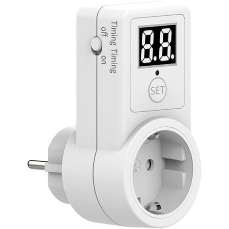 BEBUSINGOTO Countdown-Timer-Steckdose, 220–240 V europäischer Timer für Steckdosen, elektronischer digitaler Countdown-Schalter, automatische Abschaltung, energiesparende Küchengeräte