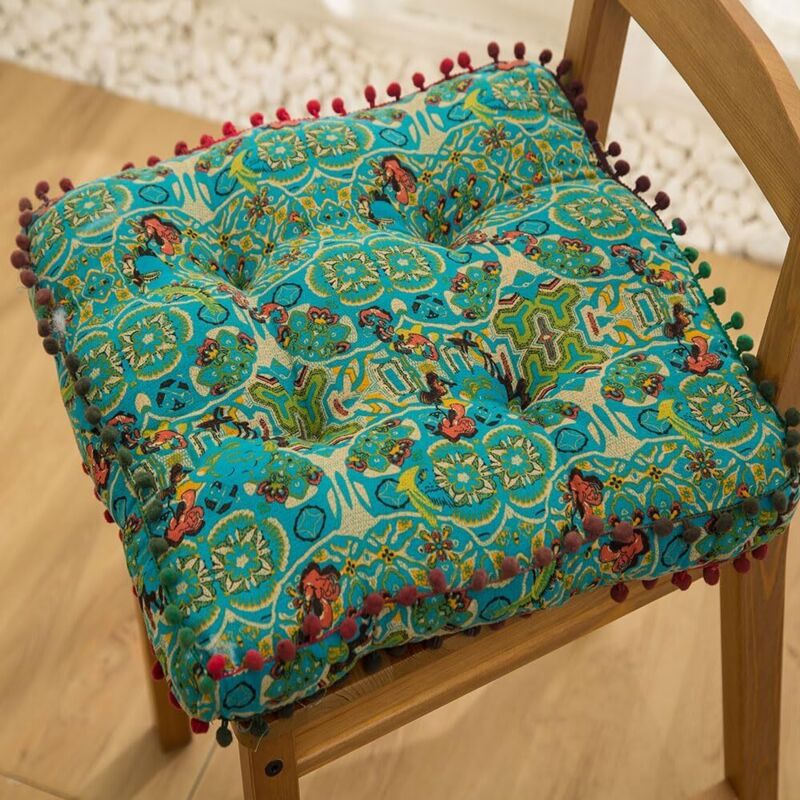 BEBUSINGOTO Coussin de Sol Coussin Chaise Style Boho, Jardin Coussin Sol Tatami pour Yoga Méditation Tea Party Balcon Salon Enfant Adultes (Carré