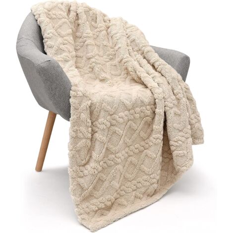 BEBUSINGOTO Couverture en polaire Sherpa de 177,8 x 203,2 cm super douce, moelleuse, chaude, confortable, en peluche, floue pour canapé, salon, lit, accessoires toutes saisons