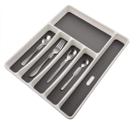 BEBUSINGOTO Cubertero para cajón, con 6 compartimentos, inserto de cubiertos para cocinas