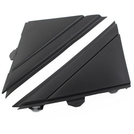 BEBUSINGOTO Cubierta de bandera para espejo de puerta 1SH17KX7AA, reemplazo de placa de moldura triangular para retrovisor izquierdo y derecho para FIAT 500 2012-2017 (negro brillante).