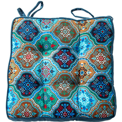 BEBUSINGOTO Dekorativer runder Futon-Bodenkissenbezug 40x40x5cm, Bodenkissen für den Innenbereich, antik-boho-elegant, Wohnzimmerkissen aus Baumwolle zum Sitzen auf dem Sofa