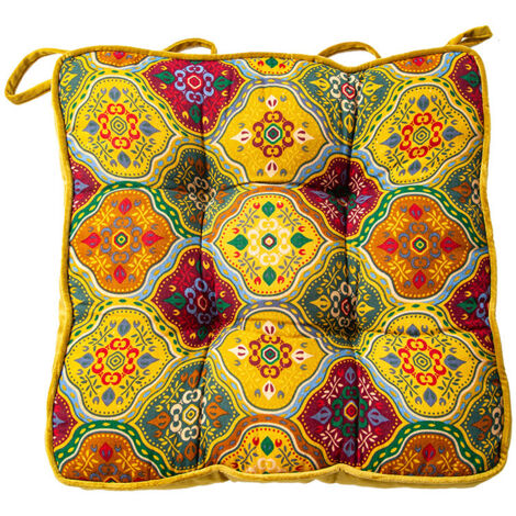 BEBUSINGOTO Dekorativer runder Futon-Bodenkissenbezug 40x40x5cm, Bodenkissen für den Innenbereich, antik-boho-elegant, Wohnzimmerkissen aus Baumwolle zum Sitzen auf dem Sofa