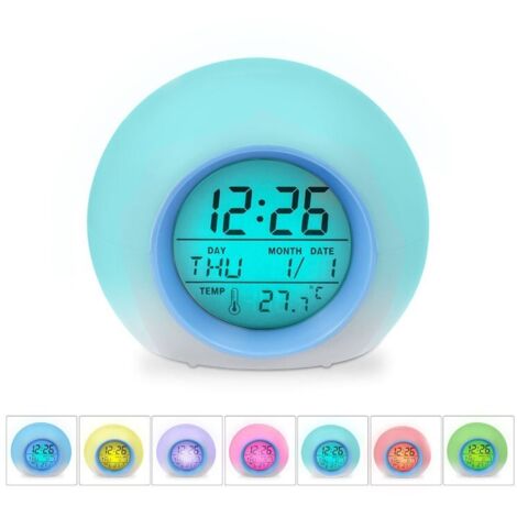 BEBUSINGOTO Despertador digital, despertador digital con LED, pantalla de temperatura y hora, despertador con función de repetición, despertador de viaje.