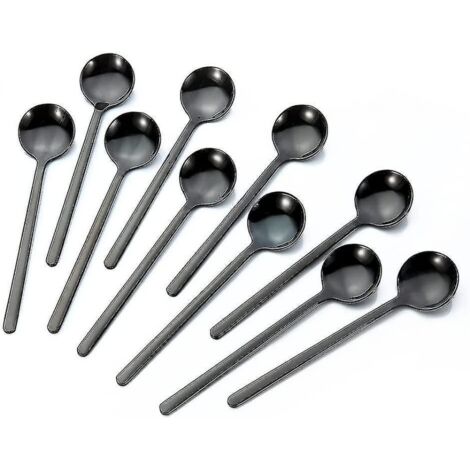 BEBUSINGOTO Dessertlöffel, Espressolöffel, Rührlöffel aus Edelstahl, Kaffeelöffel, 10 Stück