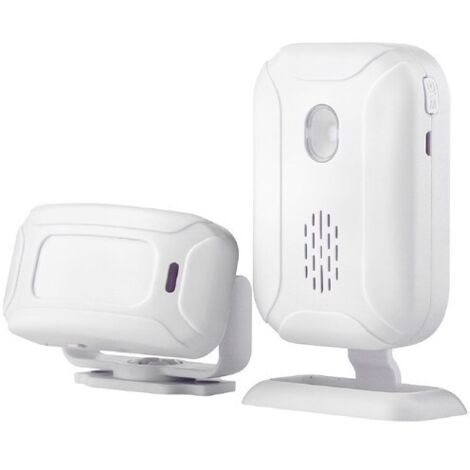 BEBUSINGOTO Detector de movimiento inalámbrico con detector de movimiento, timbre de alarma de seguridad para tienda, oficina, hogar, alarma de garaje