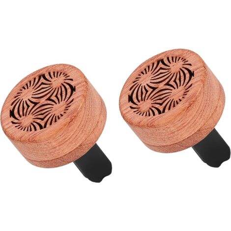 BEBUSINGOTO Difusor de aceites esenciales para coche, clip de ventilación mejorado para difusor de coche, 2 difusores de flores de madera para coche, mini difusor de madera para aromaterapia para acei