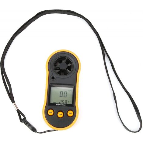 BEBUSINGOTO Digitales Anemometer Tragbares Anemometer Windtemperatur-Testinstrument