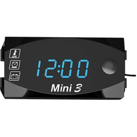 BEBUSINGOTO Digitales Motorradmessgerät - Universelles Motorradmessgerät, 6 V-30 V Motorrad Elektronisches Uhrenthermometer Voltmeter IP67 Staubdichte wasserdichte LED-Uhr