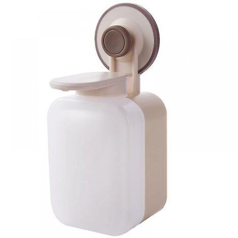 BEBUSINGOTO Dispensador de jabón de manos con ventosa, dispensador de jabón de plástico montado en la pared, impermeable y a prueba de humedad, adecuado para baño, cocina, mercado, hotel.
