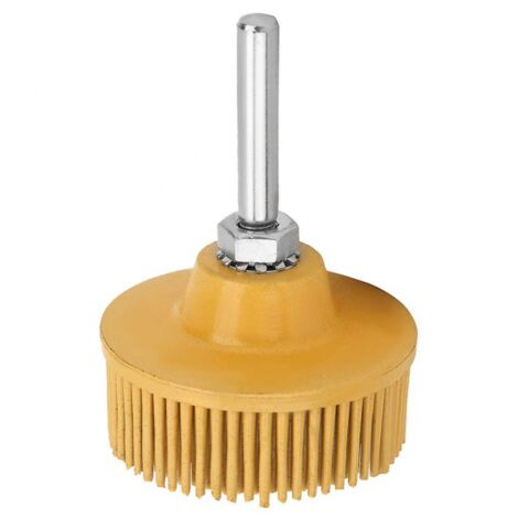 BEBUSINGOTO Disque à poils de 2 pouces, brosse Abrasive en caoutchouc émeri, meule de polissage, brosse de polissage pour l'élimination des bavures et de la rouille (jaune)