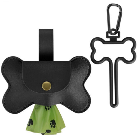 BEBUSINGOTO Distributeur de Sacs à Crottes pour Chien avec Clip Mains Libres, Porte-Sac en Cuir, Pratique et Portable pour Promenade de Chien (Sacs non inclus)