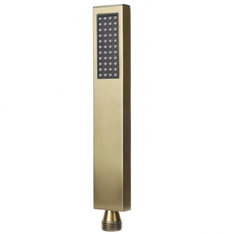 BEBUSINGOTO Ducha de mano de cobre G1/2 - Forma cuadrada plana (oro cepillado) para baño