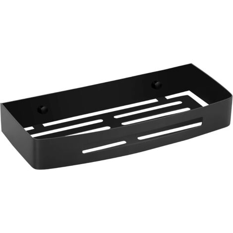 BEBUSINGOTO Duschablage aus Edelstahl – Badezimmer-Badewannenregal, Ablage, Wand-Eckregal (1 Ebene, Edelstahl (Schwarz))