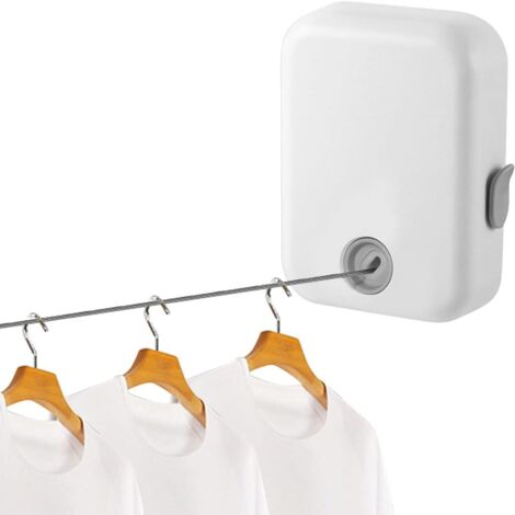BEBUSINGOTO Einziehbare Wäscheleine für den Innenbereich, robuste, teleskopierbare, unsichtbare, einziehbare Wäscheleine, Wäscheleine für den Innenbereich, einziehbarer Wäschetrockner