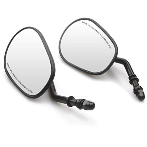 BEBUSINGOTO Espejo de motocicleta, espejo Harley de alta gama, espejo Harley de metal completo, espejo negro