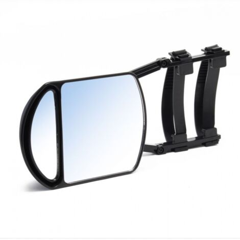 BEBUSINGOTO Espejo retrovisor doble para caravana (plano 140 x 150 mm y convexo 135 x 50 mm) con inserto para ángulo muerto - Ajuste universal - Visibilidad adicional - para caravanas