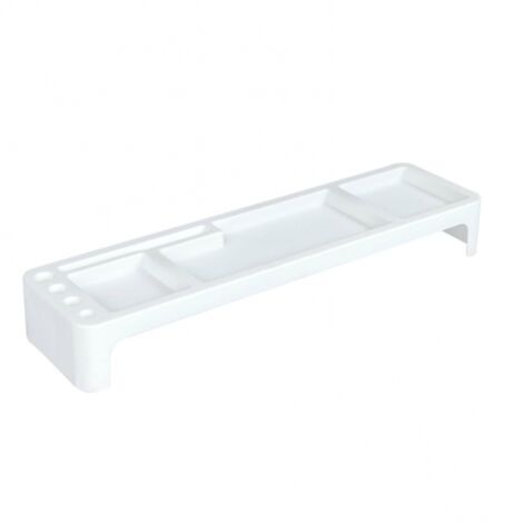 BEBUSINGOTO Estante de almacenamiento multifuncional para organizar artículos diversos y ahorrar espacio en escritorios de computadora, color blanco
