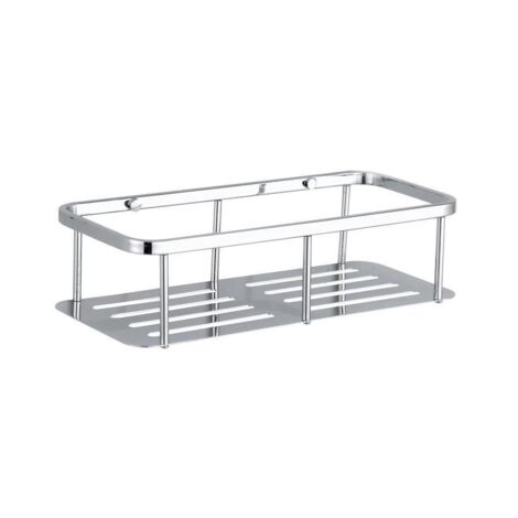 BEBUSINGOTO Estante de ducha exclusivo de acero inoxidable - Estante de baño con bandeja de ducha, soporte de esquina para montaje en pared (acero inoxidable, 1 nivel)