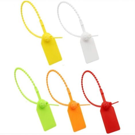 BEBUSINGOTO Etiquetas para bridas de plástico, 100 unidades, autoblocantes, para ropa, zapatos, bolsos y envíos logísticos (varios modelos)