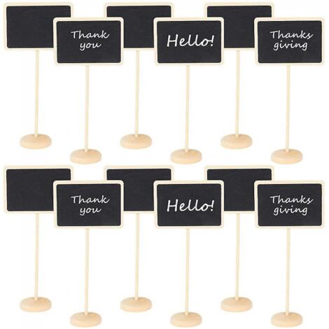 BEBUSINGOTO Étiquettes de tableau noir Mini tableaux noirs Panneaux, Lot de 12 petits tableaux noirs Tableau noir