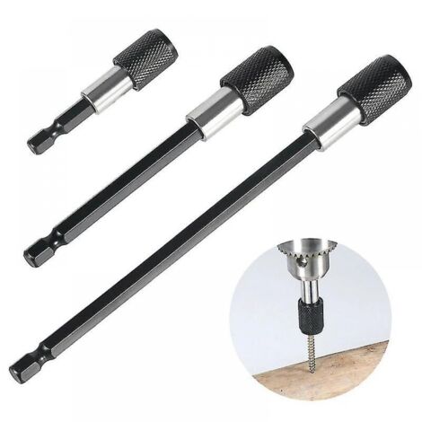 BEBUSINGOTO Extensión para destornillador eléctrico, adaptador de enchufe rápido de 60 a 150 mm