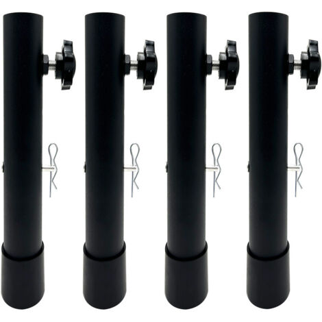 BEBUSINGOTO Extensiones de patas de mesa plegables (paquete de 4), ajustables para patas rectas y dobladas (19,8 cm)