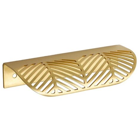 BEBUSINGOTO Feuille Forme tiroir Poignée en laiton Meubles Porte Bouton Pull Cabinet Armoire Poignée de porte L117 (11.6 x 4.4 cm, 4PCS L117)