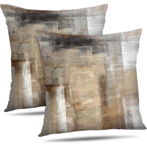 BEBUSINGOTO Fundas de cojín decorativas para salón y dormitorio - 45 x 45 cm (juego de 2) - Decoración moderna, suaves y cómodas, color marrón