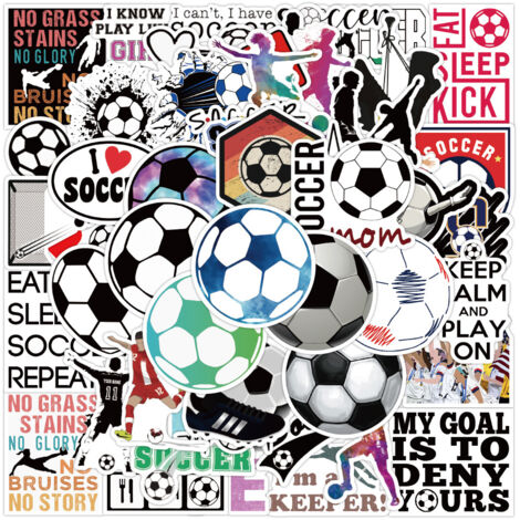 BEBUSINGOTO Fußball-Aufkleber – 50 Stück Vinyl-Fußball-Sportaufkleber für Kinder, Jugendliche und Mädchen, perfekte, einzigartige und langlebige Ästhetik