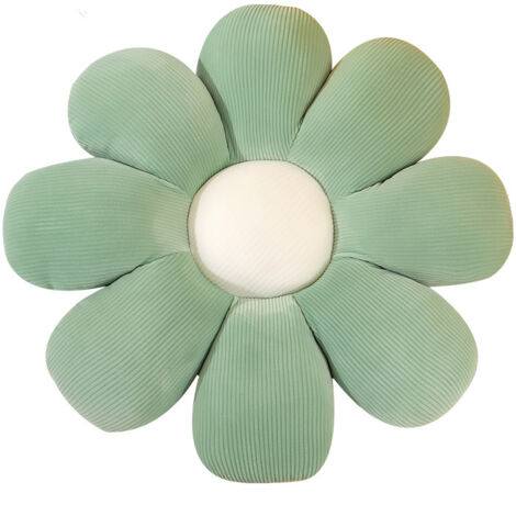 BEBUSINGOTO Gänseblümchen-Blumenkissen, süßes Kissen in Blumenform, Bodenkissen, dekorative Kissen, Stuhlkissen, weiches Kissen für Heimdekoration, Wohnzimmer, Büro (grün)