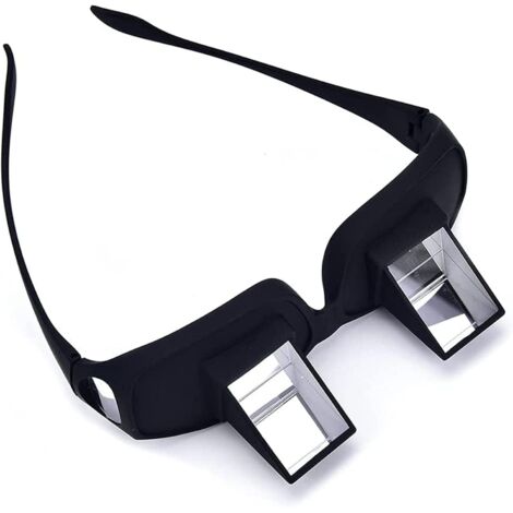 BEBUSINGOTO Gafas de prisma para la cama, gafas horizontales, gafas de alta definición, gafas alargadas con prisma periscópico para leer y ver la televisión en la cama, unisex (L)