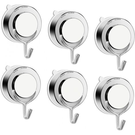 BEBUSINGOTO Gancho con ventosa extrafuerte para pared, para toallas, sin perforar, de acero inoxidable, capacidad de carga 5 kg (6 unidades)