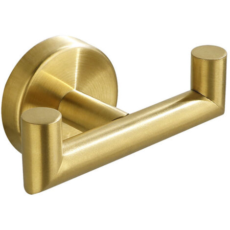BEBUSINGOTO Gancho para baño, toallero de cocina, gancho de acero inoxidable, toallero de pared, ganchos y pinzas para el hogar (dorado)