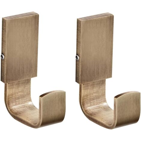 BEBUSINGOTO Gancho para toallas, paños de cocina, abrigos y sombreros, de latón, para albornoz, cocina, baño, dormitorio, multiusos, bronce cepillado (paquete de 2)