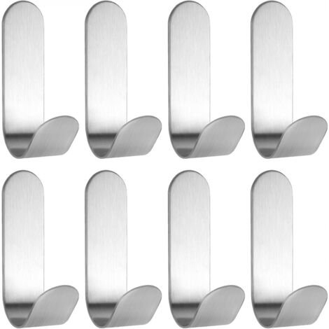 BEBUSINGOTO ganchos adhesivos de acero inoxidable para pared, ideales para cocina, baño, sala de estar, inodoro, etc. (colores primarios)