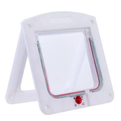 BEBUSINGOTO Gatera para gatos y perros pequeños, con puerta con microchip y 4 formas de cierre, fácil de instalar y usar (24CM20CM3CM)