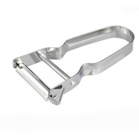 BEBUSINGOTO Gemüseschäler und Spargelschäler, U-förmiger Schäler, Edelstahl, Silber