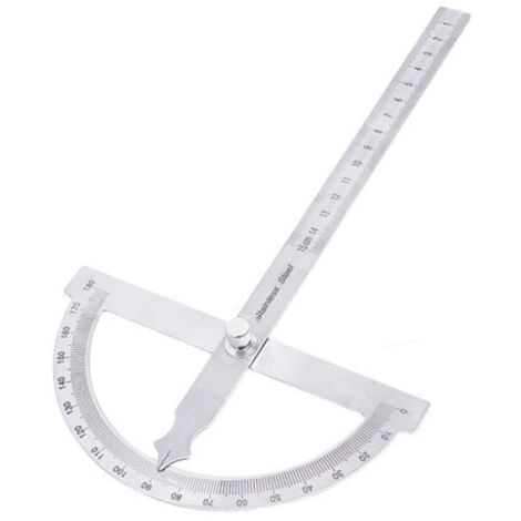 BEBUSINGOTO Goniometer – 180-Grad-Halbkreis – Einarmiger Winkelmesser aus Edelstahl für die Holzbearbeitung