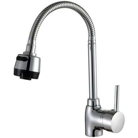 BEBUSINGOTO Grifo de cocina universal de tres vías ABS con manguera de agua fría y caliente de 60 cm